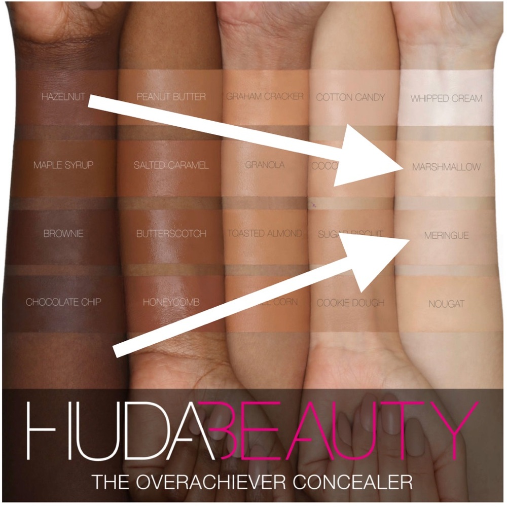 SOLD!    HUDA BEAUTY OVERACHIEVER CONCEALER: MARSHMALLOW 02B OR MERINGUE 04N